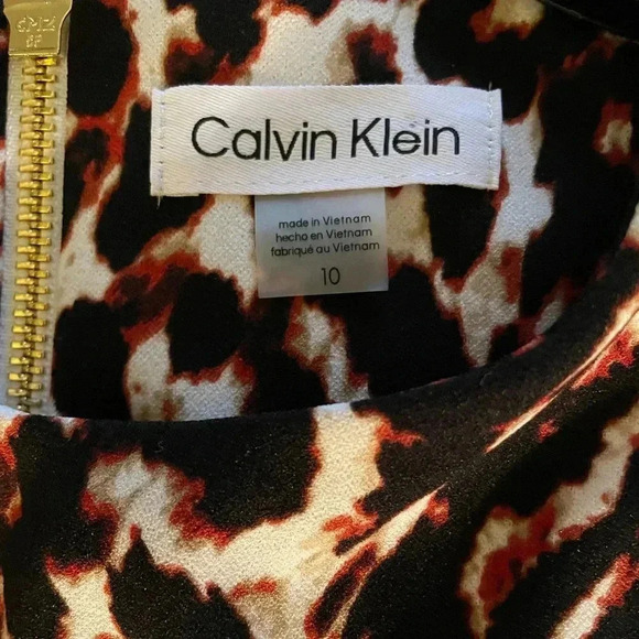 Calvin Klein leopard print dress sz 10 - Picture 6 of 8